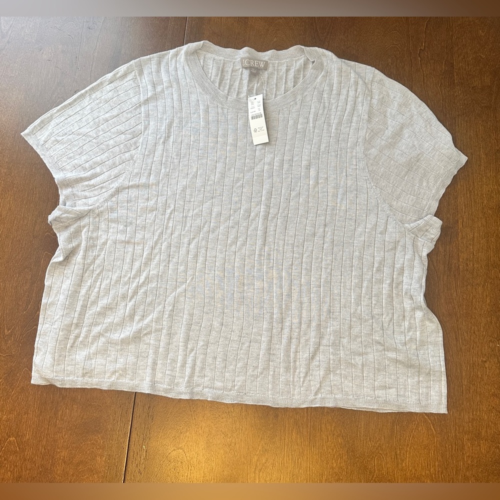 J. Crew Gray Ribbed Crop Top